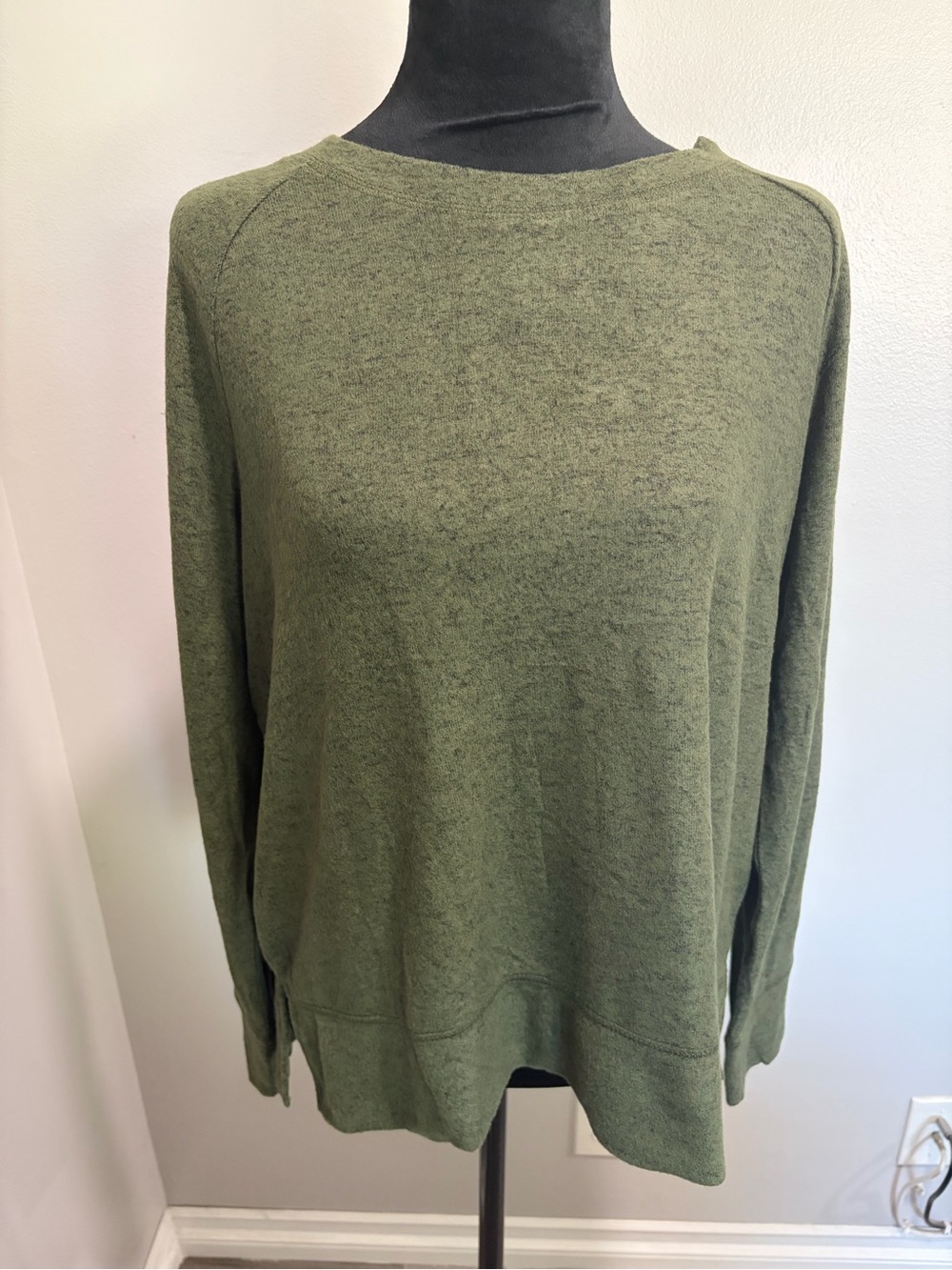 Workshop Republic Clothing Olive Green heathered Crewneck Sweater